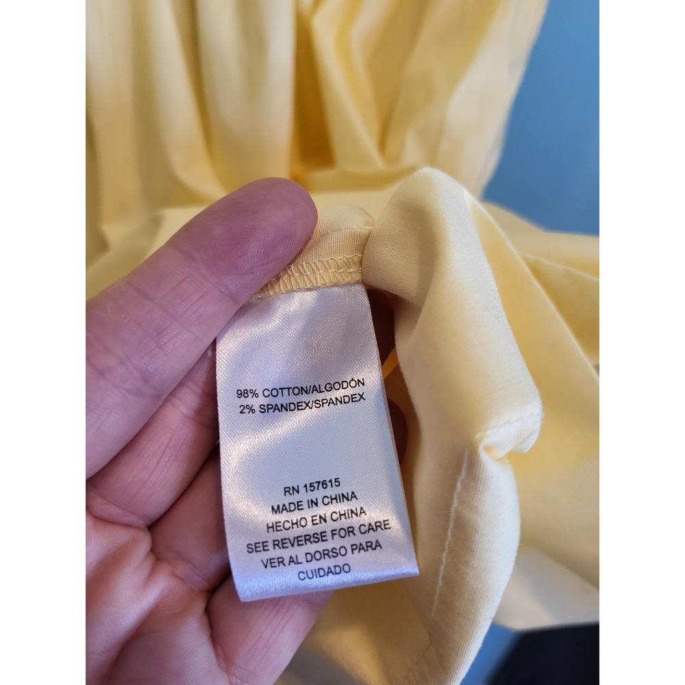 New Joie Butter Yellow Babydoll Puff Sleeve Bow Pockets Dress Sz L - Picture 7 of 8